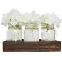 Holz-Schalen-Leuchten für Glasbehälter, Rustikale Landhausdeko mit künstlichen Blumen, Dekorativer Tabletts für Wohnzimmer, Esszimmer, Küche, Garten – Rustikal, Landhausstil.