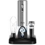 Foneta Electric Wine Opener Rechargeable Wine Bottle Opener with Charging Base, Wine Aerator Pourer, Foil Cutter, Wine Stoppers