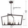 Eapudun Modern 8 Lights Metal Light Fixture, Farmhouse Chandelier for Dining Room and Kitchen Island, Oil Rubbed Bronze Finished with Clear Glass Shade, PDA1202-ORB