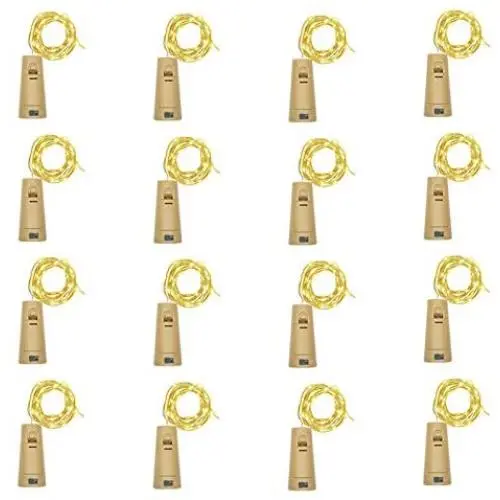 Lumières pour Bouteilles de Vin LoveNite avec Bouchon, 16 Pièces, Fil Argenté en Forme de Bouchon, Mini Guirlande Lumineuse Féerique 20 LED, Alimentées par Batterie, Idéales pour DIY, Fêtes, Décoration, Noël, Halloween, Mariage (Blanc Chaud) Lumières pour Bouteilles de Vin LoveNite avec Bouchon, 16 Pièces, Fil Argenté en Forme de Bouchon, Mini Guirlande Lumineuse Féerique 20 LED, Alimentées par Batterie, Idéales pour DIY, Fêtes, Décoration, Noël, Halloween, Mariage (Blanc Chaud)