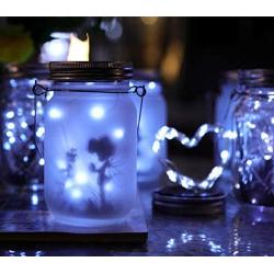 XINGTONG Solar Mason Jar Lid Lights - Solar Fairy Lights Outdoor Waterproof Firefly Jar Lids String Lights for Patio Yard Garden Outdoor Festival Decor (Jars Not Included) (8 Pack)