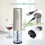 EZBASICS Electric Wine Bottle Opener kit Rechargeable Automatic Corkscrew contains Foil Cutter Vacuum Stopper and Wine Aerator Pourer with USB Charging Cable for Wine Lover 4-in-1 Gift Set EZBASICS Electric Wine Bottle Opener kit Rechargeable Automatic Corkscrew contains Foil Cutter Vacuum Stopper and Wine Aerator Pourer with USB Charging Cable for Wine Lover 4-in-1 Gift Set
