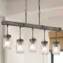 Glasglassekruhen-Kronleuchter, 5-armiger Rustikaler Kronleuchter für Esszimmer, 25,5