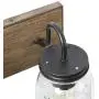 LALUZ Bathroom Vanity Light Fixtures, 3-Light Mason Jar Lights with Superior Glass Cover and Faux Wood Finish, L18” x H8” x W9.5” LALUZ Bathroom Vanity Light Fixtures, 3-Light Mason Jar Lights with Superior Glass Cover and Faux Wood Finish, L18” x H8” x W9.5”
