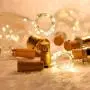 LED Windlich Sets mit Weinflaschen, 20 LEDs, 6 vorgefertigte Batterien, LED-Feenlichtkette, batteriebetrieben, DIY Raum Party Weihnachten Halloween Hochzeit Geburtstag Abendessen Bar Dekoration – Warmer Weißton