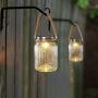 Bright Zeal 4-Pack 6& Mason Jar Solar Lights Outdoor Decorative Mason Jar Solar Lantern Lights- Hanging Mason Jar With Lights LED Yard Lights