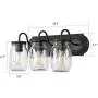 Éclairage Salle de Bain LALUZ, Luminaires en Mason Jar, Éclairage Rustique pour Salle de Bain, Dressing, Bronze Approuvé, L19” x W7.1” x H8.7” Éclairage Salle de Bain LALUZ, Luminaires en Mason Jar, Éclairage Rustique pour Salle de Bain, Dressing, Bronze Approuvé, L19” x W7.1” x H8.7”