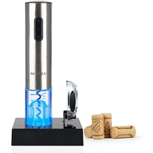Secura Electric Wine Opener, Automatic Electric Wine Bottle Corkscrew Opener with Foil Cutter, Rechargeable (Stainless Steel) Secura Electric Wine Opener, Automatic Electric Wine Bottle Corkscrew Opener with Foil Cutter, Rechargeable (Stainless Steel)