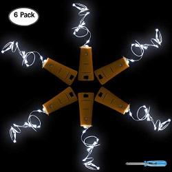 AFUNTA 6 Pcs Cork Light Screwdriver, Bottle Lights Fairy String LED Lights, 78 inches / 2 m Copper Wire 20 LED Bulbs Suitable Party Wedding Concert Festival Christmas Tree Decoration-Cool White