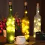 Guirlande Lumineuse LED 30 avec Bouteilles, Fil en Cuivre avec Bouchon, Éclairage Étoilé à Fonctionnement Solaire pour Décoration DIY Halloween Noël Mariage Fête Intérieur Extérieur (Blanc Chaud)