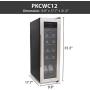 12 Bottle Wine Cooler Refrigerator - White Red Wine Fridge Chiller Countertop Wine Cooler - Freestanding Compact Mini Wine Fridge 12 Bottle w/Digital Control, Stainless Steel Door - NutriChef PKCWC12