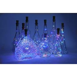 XingTong Wine Bottle Lights with Cork 10 Pack 12 Replacement Battery Operated LED with Timing Function Silver Copper Wire Fairy String Lights for Party Wedding Halloween Christmas Decor (Four Colors)