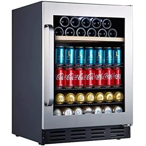 Kalamera Mini Fridge 24” Beverage and Wine Cooler Built-in or Freestanding - 120 Cans & 16 Bottles Capacity Wine Refrigerator Cooler- For Kitchen, Office or Bar with White Interior Light Kalamera Mini Fridge 24” Beverage and Wine Cooler Built-in or Freestanding - 120 Cans & 16 Bottles Capacity Wine Refrigerator Cooler- For Kitchen, Office or Bar with White Interior Light