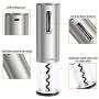 Electric Wine Opener, Gokilife Wine Bottle Corkscrew Opener with Foil Cutter, One-click Button Rechargeable Wine Bottle Openers with LED Light for Home Party Restaurant (Silver)