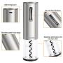 Electric Wine Opener, Gokilife Wine Bottle Corkscrew Opener with Foil Cutter, One-click Button Rechargeable Wine Bottle Openers with LED Light for Home Party Restaurant (Silver)