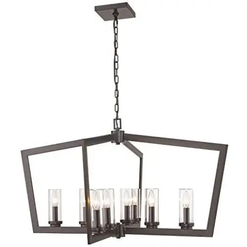 Eapudun Modern 8 Lights Metal Light Fixture, Farmhouse Chandelier for Dining Room and Kitchen Island, Oil Rubbed Bronze Finished with Clear Glass Shade, PDA1202-ORB Eapudun Modern 8 Lights Metal Light Fixture, Farmhouse Chandelier for Dining Room and Kitchen Island, Oil Rubbed Bronze Finished with Clear Glass Shade, PDA1202-ORB