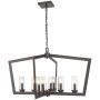 Eapudun Modern 8 Lights Metal Light Fixture, Farmhouse Chandelier for Dining Room and Kitchen Island, Oil Rubbed Bronze Finished with Clear Glass Shade, PDA1202-ORB