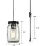EUL Klassischer Mason Jar Leuchten, Klar Glas Hängeleuchte, Stecker Pendelleuchte, Ölbronze Finish