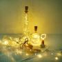 LoverNite Weinflaschen Lichter mit Korken, 16er Pack Batteriebetriebene 20 LED Korkform Silberdraht Farbige Fee Mini Lichterketten für DIY, Party, Dekoration, Weihnachten, Halloween, Hochzeit (Warme Weiß)