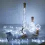 Lichterketten mit Weinflaschen (inkl. Kork), 16er Pack, batteriebetrieben, 20 LED Kork-Form Silberdraht, farbige Mini-Farbkringel, ideal für DIY, Party, Dekoration, Weihnachten, Halloween, Hochzeit (Kühlweiß)