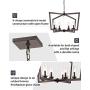 Eapudun Modern 8 Lights Metal Light Fixture, Farmhouse Chandelier for Dining Room and Kitchen Island, Oil Rubbed Bronze Finished with Clear Glass Shade, PDA1202-ORB