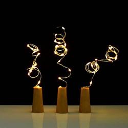 Dreamworth Set of 12 Wine Bottle Cork Lights - 39inch/1m 10 LED Silver Wire Lights String Starry LED Lights for Bottle DIY, Party, Decor, Christmas, Halloween, Wedding or Mood Lights(Warm White)
