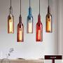 HLIGHT Wine Bottle Glass Modern Pendant Lamps, Chandelier for Kitchen Art Home Deco Dining Table, Champagne Bar Counter Decor Light