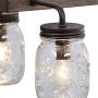 Mason Jar Chandelier, 6-Light Kitchen Island Lighting, 27.5& Farmhouse Chandelier for Dining Room with Glass Shades