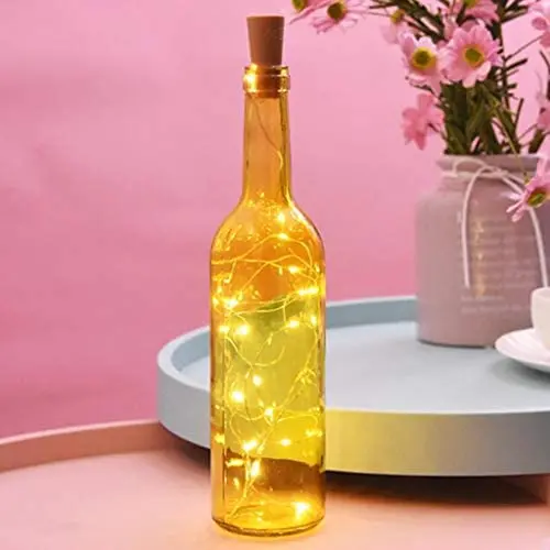 LED Weinflaschen mit Licht im Inneren – Beleuchtete Glasflaschen, Dekorationsleuchten (Rosa, Blau, Gelb, Orange, Rot, Grün) – Dekorative Glasflaschen für Hochzeit