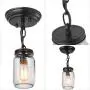 LALUZ Einbaulampen Deckenleuchte, Landhaus Stil Glasbehälter Leuchte für Küche, Eingangshalle, Ölbronze (6,7“ H x 3,9“W)