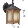 Lanternne Extérieure à 1 Lumineuse en Aluminium Die-Casting avec Verre Artistique, Placage Bois Foncé, Luminaires Muraux pour Porche, Appliques Murales Anti-Rouille Lanternne Extérieure à 1 Lumineuse en Aluminium Die-Casting avec Verre Artistique, Placage Bois Foncé, Luminaires Muraux pour Porche, Appliques Murales Anti-Rouille