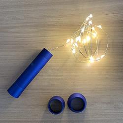 LOFTPLUS Bottle Lights Blue Metal Warm White Lights 1AA Operated with Daily Timer 6hours Blinking & All The Time On Modes