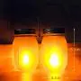 Solar Flammen Laternen, 6er-Set, Flickerglow Solarbetriebene Glasbehälter Laternen für Outdoor-Hängelampen, Wasserdicht, Tanzende LED-Flammen für Garten, Terrasse, Wegbeleuchtung