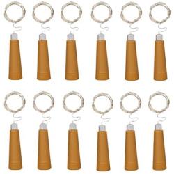 Wine Bottle String Lights,12 Pack 20 LEDs AAA Battery Powered Warm White Wine Bottle Cork Stopper Lights for Bottle DIY,Table Decorations,Christmas,Wedding, Party,Study,Bar Decoration.