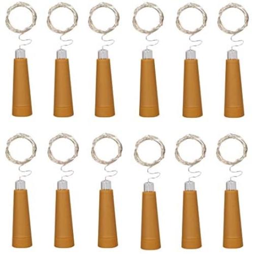 Wine Bottle String Lights,12 Pack 20 LEDs AAA Battery Powered Warm White Wine Bottle Cork Stopper Lights for Bottle DIY,Table Decorations,Christmas,Wedding, Party,Study,Bar Decoration.