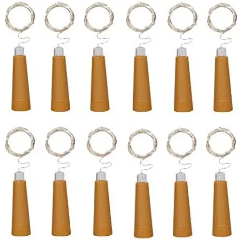 Wein Flaschen Lichter, 12er Pack, 10 LEDs, 36,5 Zoll, AAA-Batteriebetriebene Warme Weiße Wein Korken Lichter, für DIY Flaschen, Tischdeko, Weihnachten, Hochzeit, Party, Studienzimmer, Bar Dekoration.
