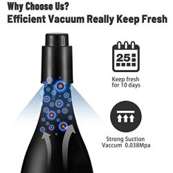 penobon Wine Bottle Stoppers with Vacuum, Wine Vacuum Stopper Keep Fresh, Wine Preserver with Time Scale Record,Reusable Wine Stopper Fits most of Wine Bottles.Best Wine Gifts for Wine lovers[2 PACK]