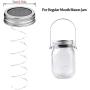 Cynzia Solar Mason Jar Lid Lights, 8 Pack 20 LED Waterproof Fairy Star Firefly String Lights with (8 Hangers Included,Jars Not Included), for Mason Jar Table Garden Wedding Party Decor (4 Colors)