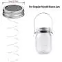 Solar Mason Jar Lights, 8er Pack 10 LED Deckellichter mit 8 Hängern (ohne Gläser), Wasserdichte Feen-/Glühwürmer-Lichter für Garten, Terrasse, Außenbereich, Hof, Rasen Dekoration (4 Farben)