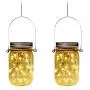 Solar Mason Jar Laternen, Solarbetriebene Laternen für Outdoor Dekoration, 20 LED Hängende Laternen für Garten Dekoration Outdoor Lichter, für Raum, Patio, Garten, Party, Hochzeit, Weihnachten