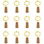 12er Set 20 LED Weinvorratsleuchten mit Korken, 3,3 m Silberdraht, Warmweiße Korken-Lichter, Batteriebetriebene Fairy Lights für Wein-/Spirituosenflaschen, Hochzeitsparty Tischdeko