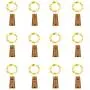 OASO 12 Pack 20 LED Wine Bottle Lights with Cork,3.3 ft Silver Wire Warm White Cork Lights Battery Operated Fairy String Lights for Wine Liquor Bottles Wedding Party Table Décor