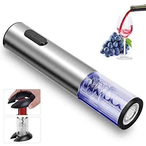 Ouvre-bouteille électrique REDMOND, Rechargeable Sans Fil en Acier Inoxydable Automatique avec Coupe-Cork, Extracteur de Bouchon, Base de Coupe-Cork pour Usage Domestique, WO002