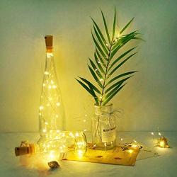 LoveNite Wine Bottle Lights with Cork, 16 Pack Battery Operated 20 LED Cork Shape Silver Wire Colorful Fairy Mini String Lights for DIY, Party, Decor, Christmas, Halloween,Wedding (Warm White)