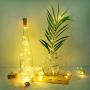 LoverNite Weinflaschen Lichter mit Korken, 16er Pack Batteriebetriebene 20 LED Korkform Silberdraht Farbige Fee Mini Lichterketten für DIY, Party, Dekoration, Weihnachten, Halloween, Hochzeit (Warme Weiß)