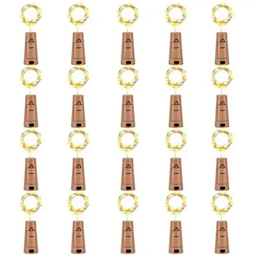 LEDIKON 20 Pack 20 LED Wine Bottle Lights with Cork,3.3Ft Silver Wire Warm White Cork Lights Battery Operated Fairy Bottle Lights for Wedding Party Wine Liquor Bottles Bar Décor LEDIKON 20 Pack 20 LED Wine Bottle Lights with Cork,3.3Ft Silver Wire Warm White Cork Lights Battery Operated Fairy Bottle Lights for Wedding Party Wine Liquor Bottles Bar Décor