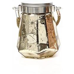 Hanging Outdoor Waterproof Tree Lantern, Battery Operated Fairy Starry Twinkle Firefly Mini Led String Lights with Timer, Gold Mercury Glass Mason Jar Lamp for Yard Backyard Garden Patio Decorations