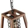 Éclairage suspendu rustique champêtre à une lumière avec abat-jour rond en cage en bois, lustre rétro rustique avec cadre en bois trapézoïdal pour îlot de cuisine salle à manger P0063 Éclairage suspendu rustique champêtre à une lumière avec abat-jour rond en cage en bois, lustre rétro rustique avec cadre en bois trapézoïdal pour îlot de cuisine salle à manger P0063