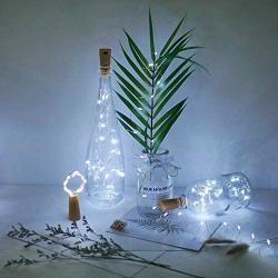 LoveNite Wine Bottle Lights with Cork, 16 Pack Battery Operated 20 LED Cork Shape Silver Wire Colorful Fairy Mini String Lights for DIY, Party, Decor, Christmas, Halloween,Wedding (Cool White)