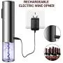 Ouvre-bouteille électrique REDMOND, Rechargeable Sans Fil en Acier Inoxydable Automatique avec Coupe-Cork, Extracteur de Bouchon, Base de Coupe-Cork pour Usage Domestique, WO002